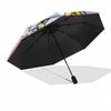Garfield, Teddy Bear Themed Automatic Opening and Closing Umbrella, Compact Travel Umbrella, Lightweight and Portable, Suitable for Beach Co