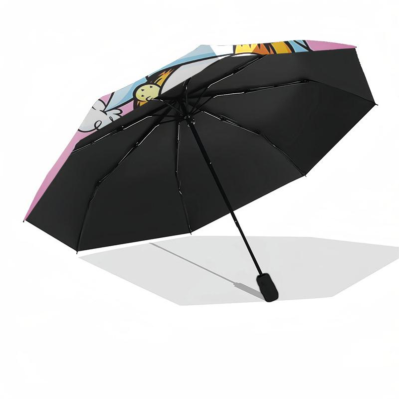 Garfield, Teddy Bear Themed Automatic Opening and Closing Umbrella, Compact Travel Umbrella, Lightweight and Portable, Suitable for Beach Co