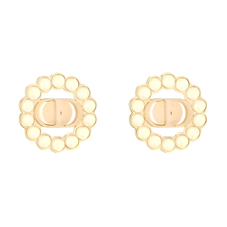 

Dior Early Spring Collection CD Logo Resin Earrings Unisex earrings Gold White E4358WOMRS_D301 Gold/White