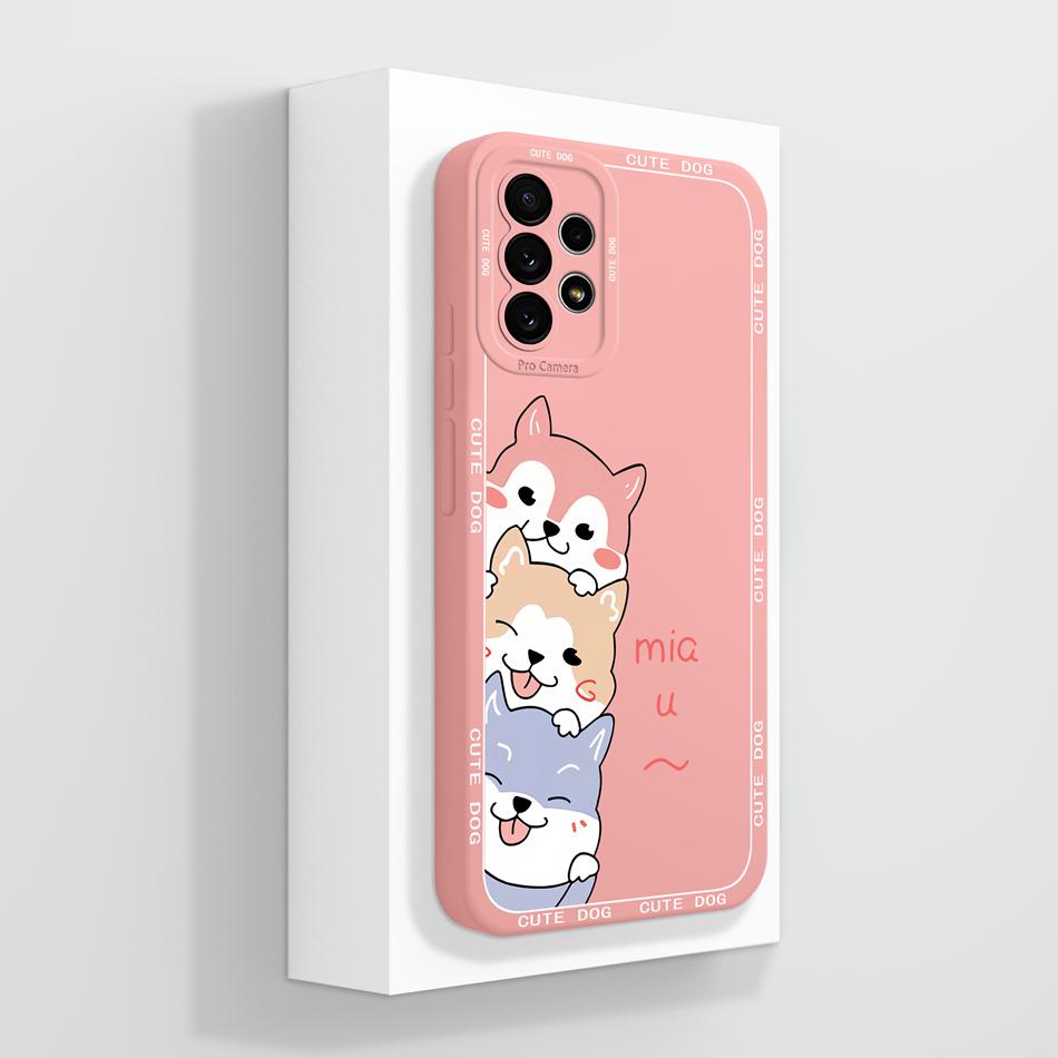 Cute Panda Case For Samsung Galaxy A72 Fundas Camera Protection Back Cover For Samsung A 72 4G 5G Soft Liquid Silicone Bumper
