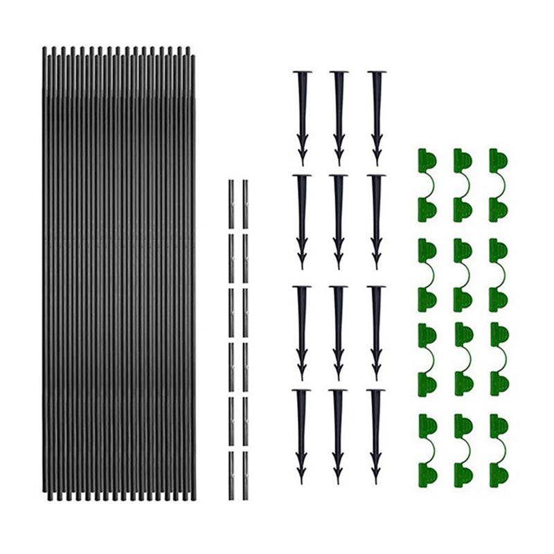 M-Modern-18Pcs Garden Hoops For Netting Tunnel, Garden Hoops Greenhouse Frame Flexible Tunnel Arch Crop Protection Hoops чёрный