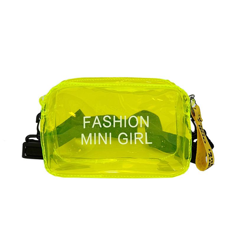 The new shoulder bag of the season, jelly transparent personalized fashion small square bag, girl ins anti-splashing messenger bag