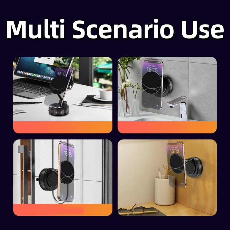 New 360 Degree Rotating Magnetic Mobile Phone Holder Stand Vacuum Suction Cup Strong Magnetic Adsorption Car Phone Stand Mount