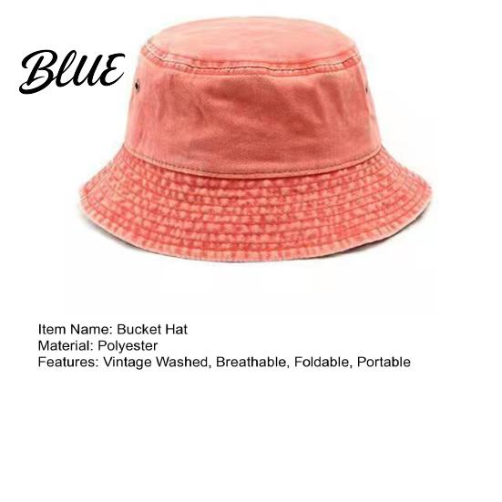 Simple Basic Style Hat Vintage Washed Denim Bucket for Men Women Breathable Short Brim Soft Skin Friendly Fisherman Cap Portable Couple Sun