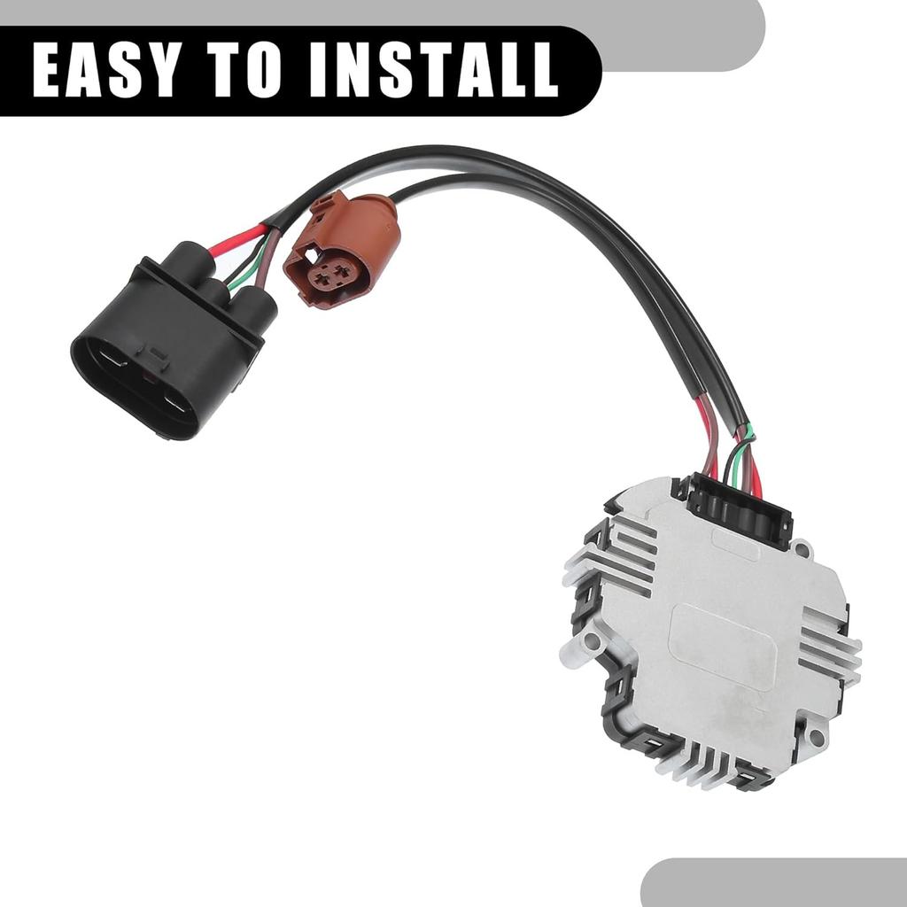Radiator Engine Fan Control Unit 1TD959455 - Car Radiator Cooling Fan Control Module - for Volkswagen GTI 2.0L 2009-2013 Plastic Metal Black - 1 Pc