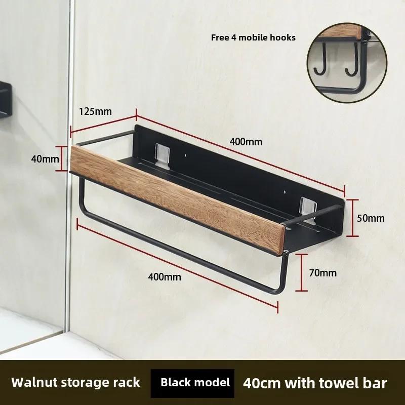 Černé rohové police do koupelny Kuchyňská nástěnná police Stojan na šampony do sprchy Koupelnové doplňky 40-60 cm