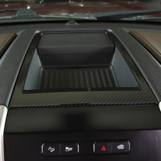 Förvaringslåda för instrumentpanel, dekorativ ramlist för Ford F150 15-20 Kolfiber