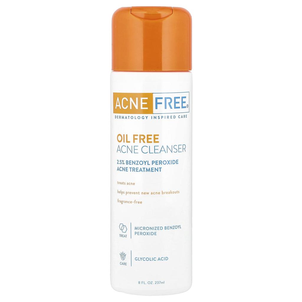 Oil Free Acne Cleanser, Acne Treatment, Fragrance Free, 237 Ml (8 Fl Oz)