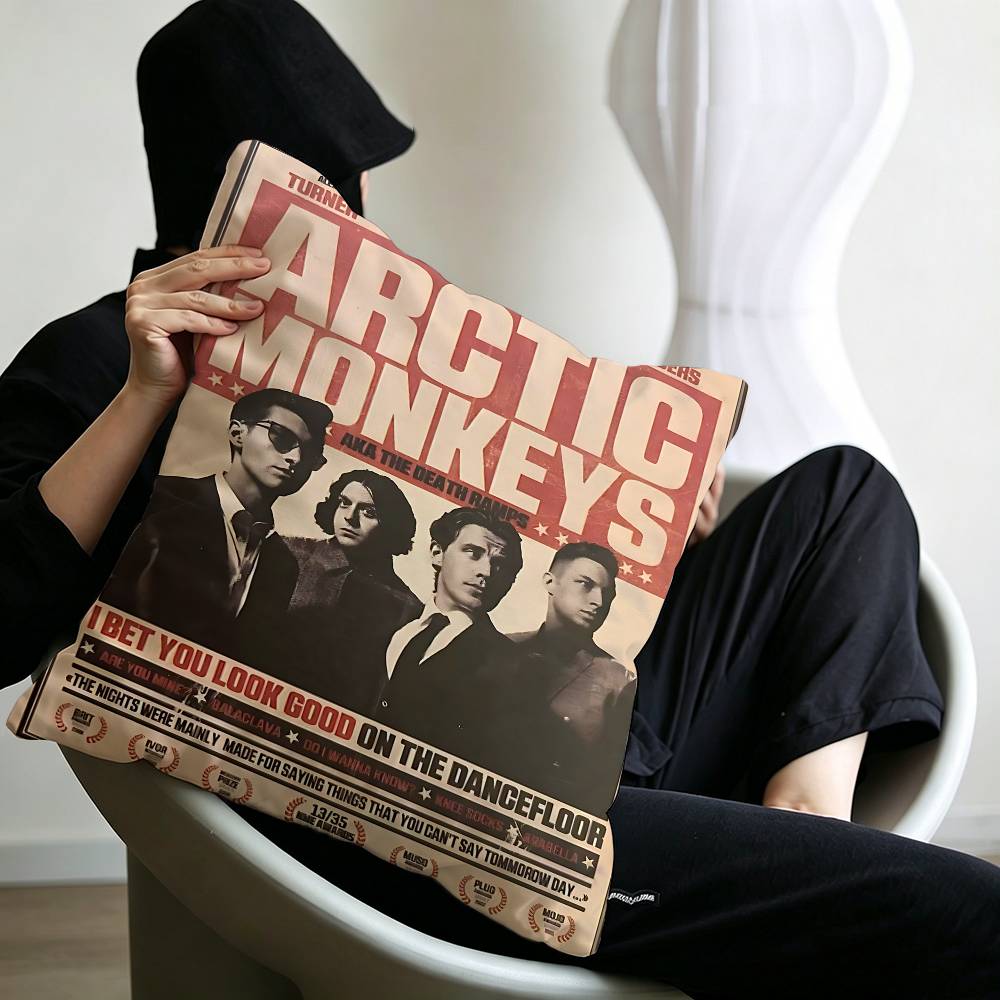 Vintage Arctic Monkeys Rock Band Music Cover Series Art Pillow Cushion Cover Pillowcase Living Room Sofa Home Decor Customized