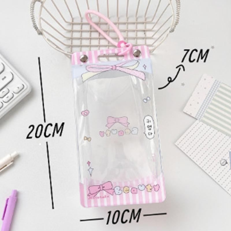 Cute Bow Bag Pendant Accessories Cute Fashion Transparent Pvc Doll Storage Bag Student Backpack Pendant Girls Gifts
