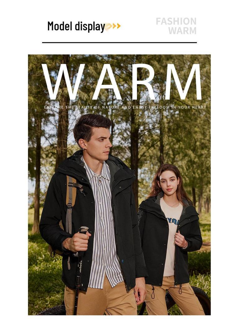 Windproof & Waterproof 3-in-1 Workwear Jacket with Logo for Autumn/Winter