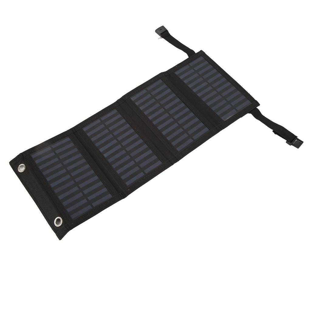 Folding Solar Panel with USB Port 5.5V 20W Monocrystalline High Efficiency IP65 Waterproof for Outdoor Camping Black