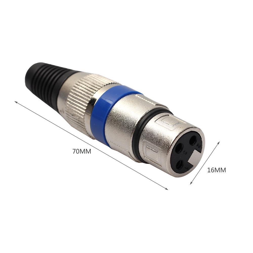 Zinc Alloy Shell Color Ring XLR 3-Core Balanced Audio Plug (Male/Female)
