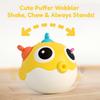 Pufferfish Baby Roly-Poly Rattle Toy with Teether Button Motor Skills Hand-Eye Coordination Early Learning Toy Newborn Gift