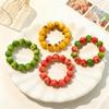 3D Simulation Fruit Beaded Bracelet Resin Pear Charms Adjustable Chain For Teen Girls Daily Party Wear Jewelry Accessories