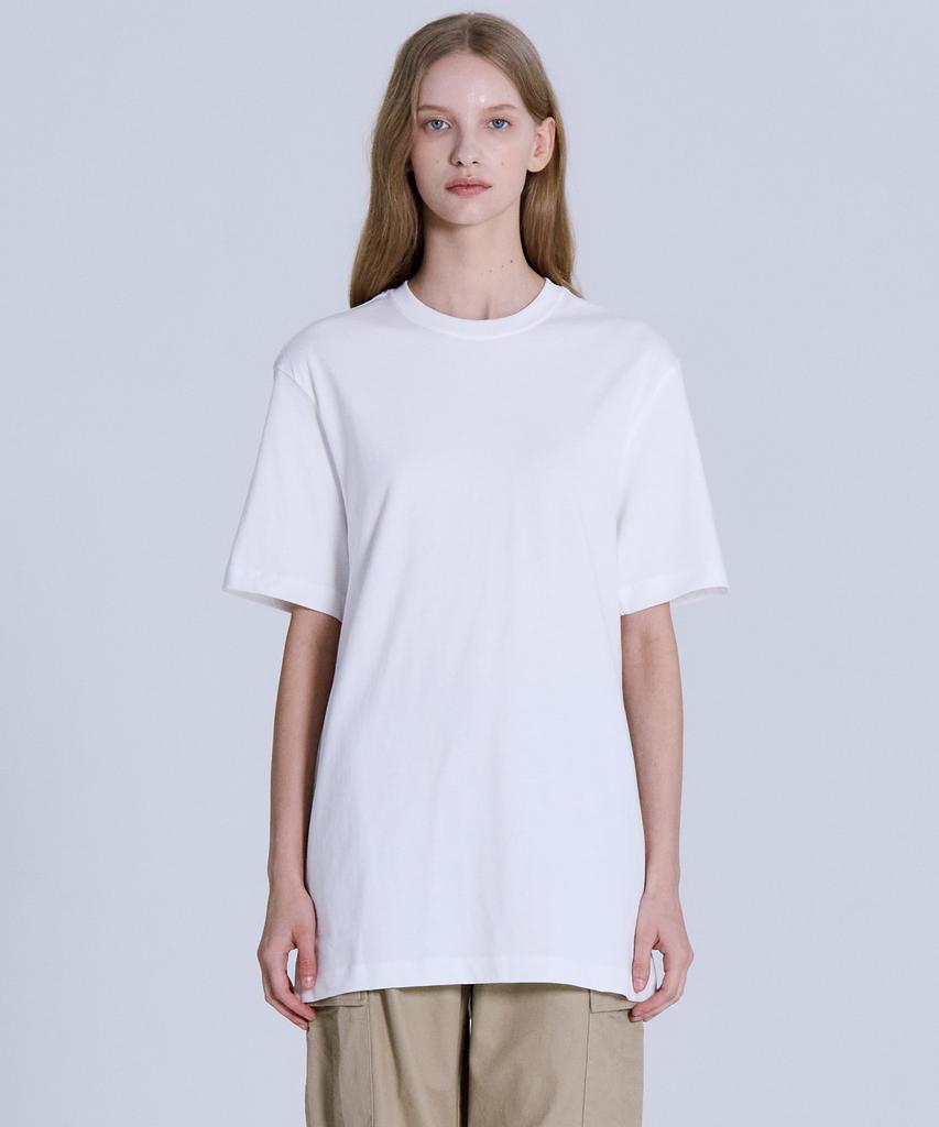 BASIC HOUSE Uni Layered Round Short Sleeve T-Shirt_Standard Length (+4Cm) Lats0104
