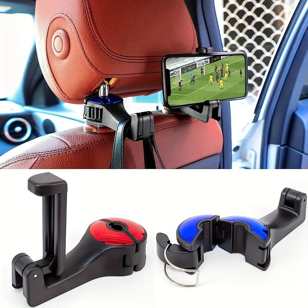 Universal Car Bracket Hook Multi-Function Hanging Storage Mobile Phone Holder Rear Seat Hanger Hook for Bag Purse Cloth Grocery