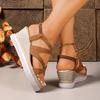 Fashion Women's Wedge Heeled Sandals Summer Casual Open Toe Platform Shoes Woman Thick Bottom Comfortable Beach Sandalias De Mujer 2025