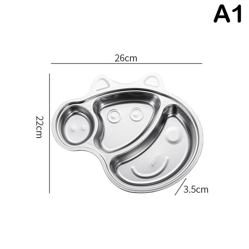 Stainless Steel Plate For Children,Canteen Divided Plate,3Grid,5Grid Dinner Plates,Dinnerware Set, Dinner Tableware