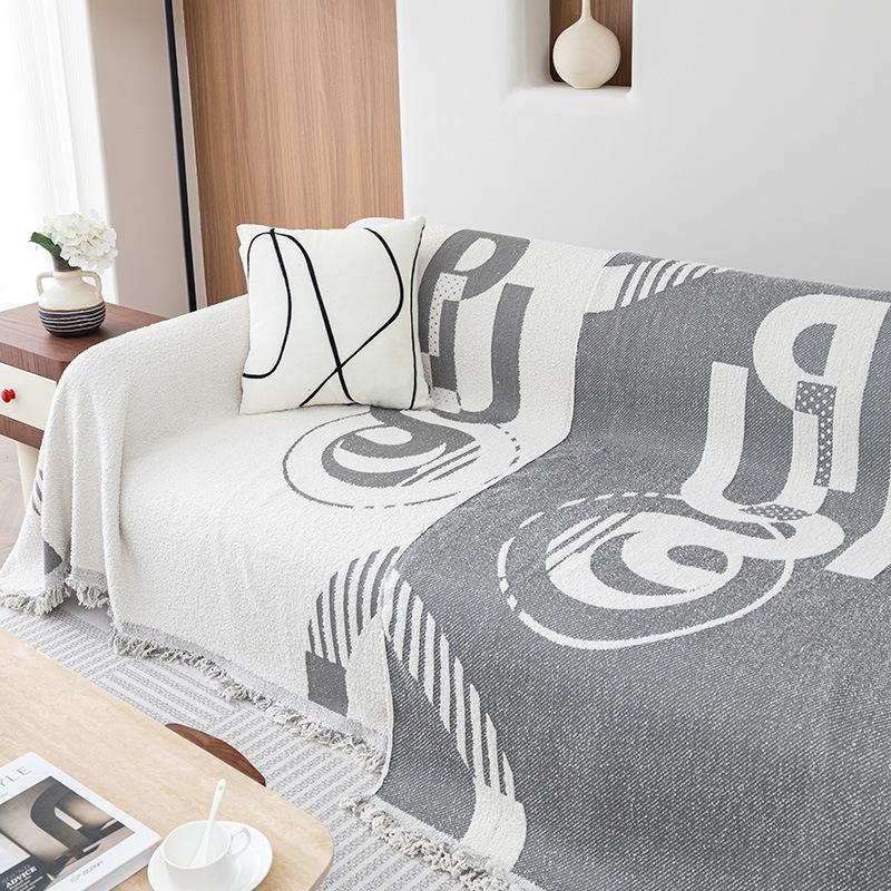 Modern Simple Four Seasons Universal Sofa Towel Retro All-Inclusive Non-Slip Cushion Chenille Living Room Sofa Cushion Cover Cloth