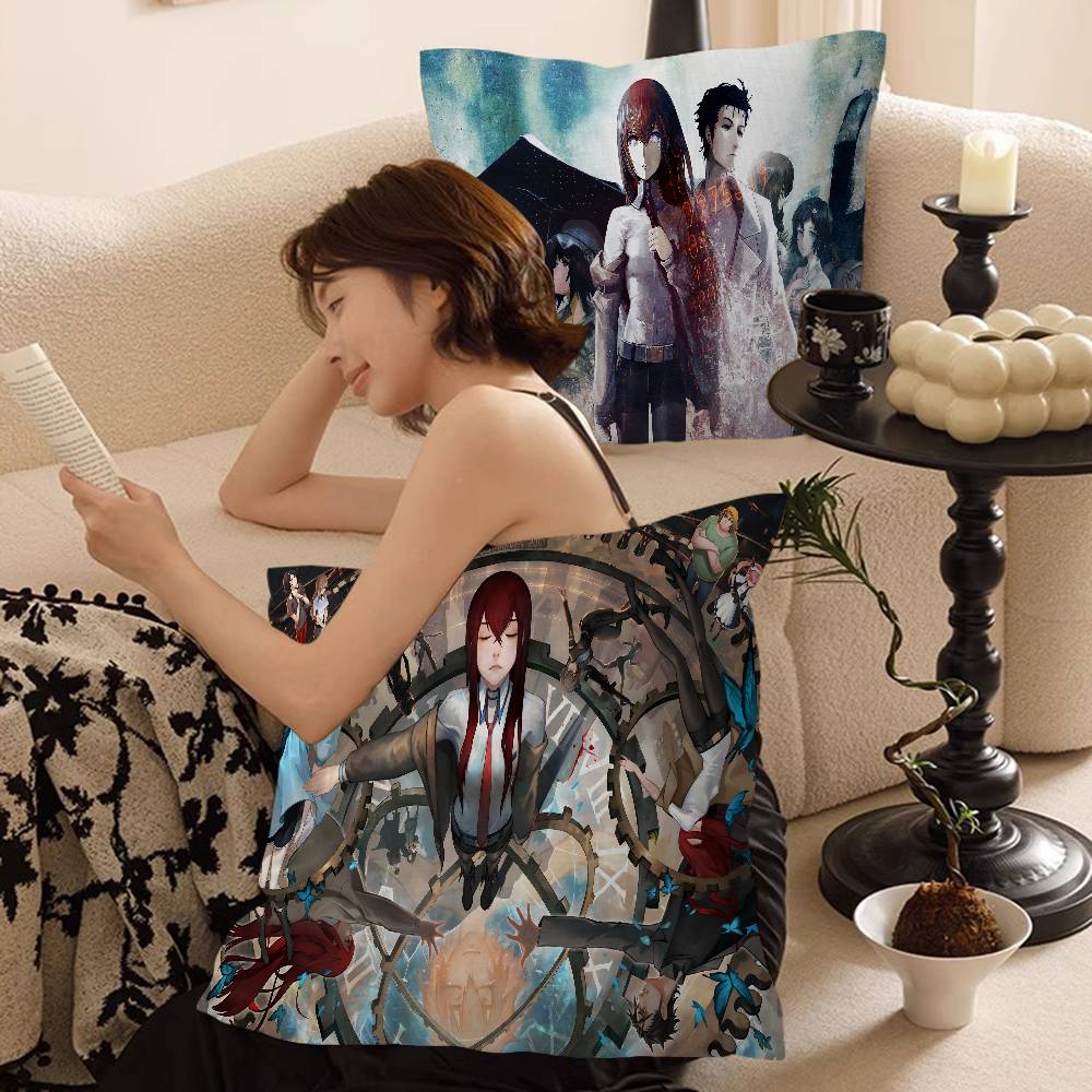 STEINS GATE Pillow Anime Pillow Sofa Bed Head Pillow Cover Cushion Cover 45x45 Cm Fashion