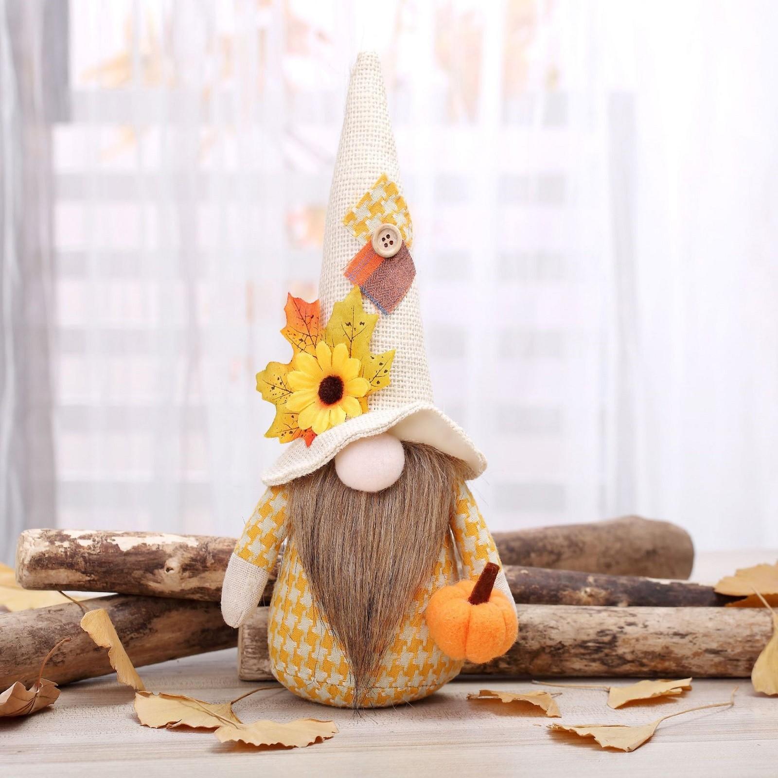 

Осенние гномы украшения для дома День благодарения гном плюшевые держат кленовый подарочный стол уставший поднос декор для вечеринки в помещении One Size