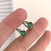 925 Sterling Silver Hot Sale Green Hoop Earrings Simple Temperament Exquisite Hot Semale Sexy Jewelry Gift