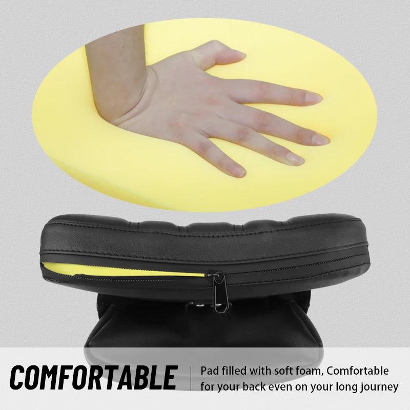 For Harley Touring 1994-2026 Softail 18-later Motorcycle Adjustable Front Driver Cushion Rider Backrest Pad W/Pocket Compatible