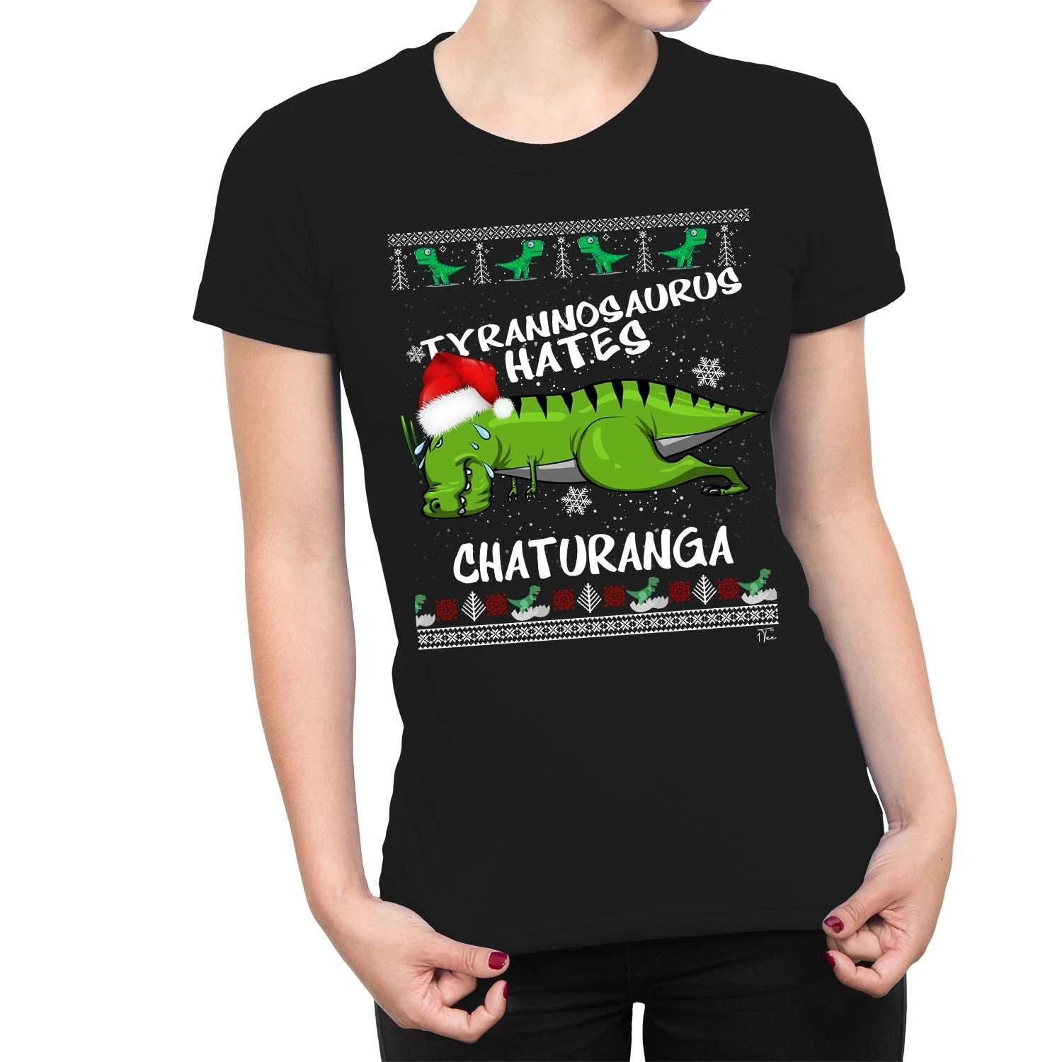 1Tee Womens Tyrannosaurus Hates Chaturanga T-Shirt XXXXL