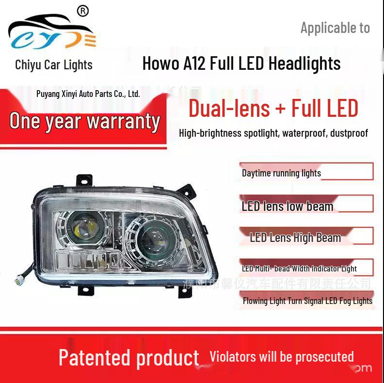 SITRAK HOHAN J7B J5G LED Headlight Assembly with Dual-Lens Sequential Turn Signal and Daytime Running Light