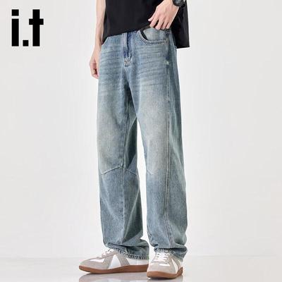 Izzue IT Men's Straight-Leg Casual Denim Jeans