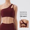 Gränsöverskridande Enaxlad Sport-BH för Yoga med Oregelbundna Band - Stötsäker, Vacker Ryggdesign för Fitness & Löpning