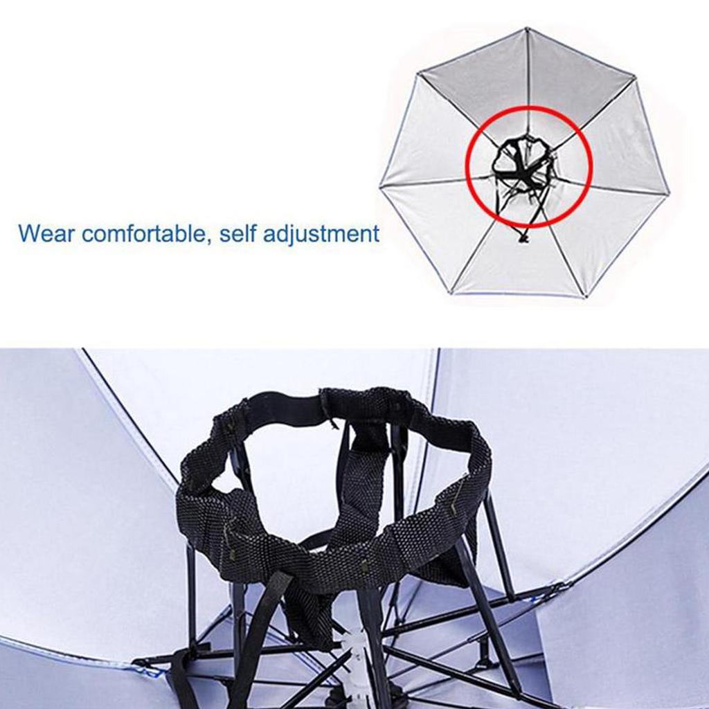 Double Layer Insulated Fishing Umbrella Hat Sun Protection Umbrella Hat Waterproof Breathable