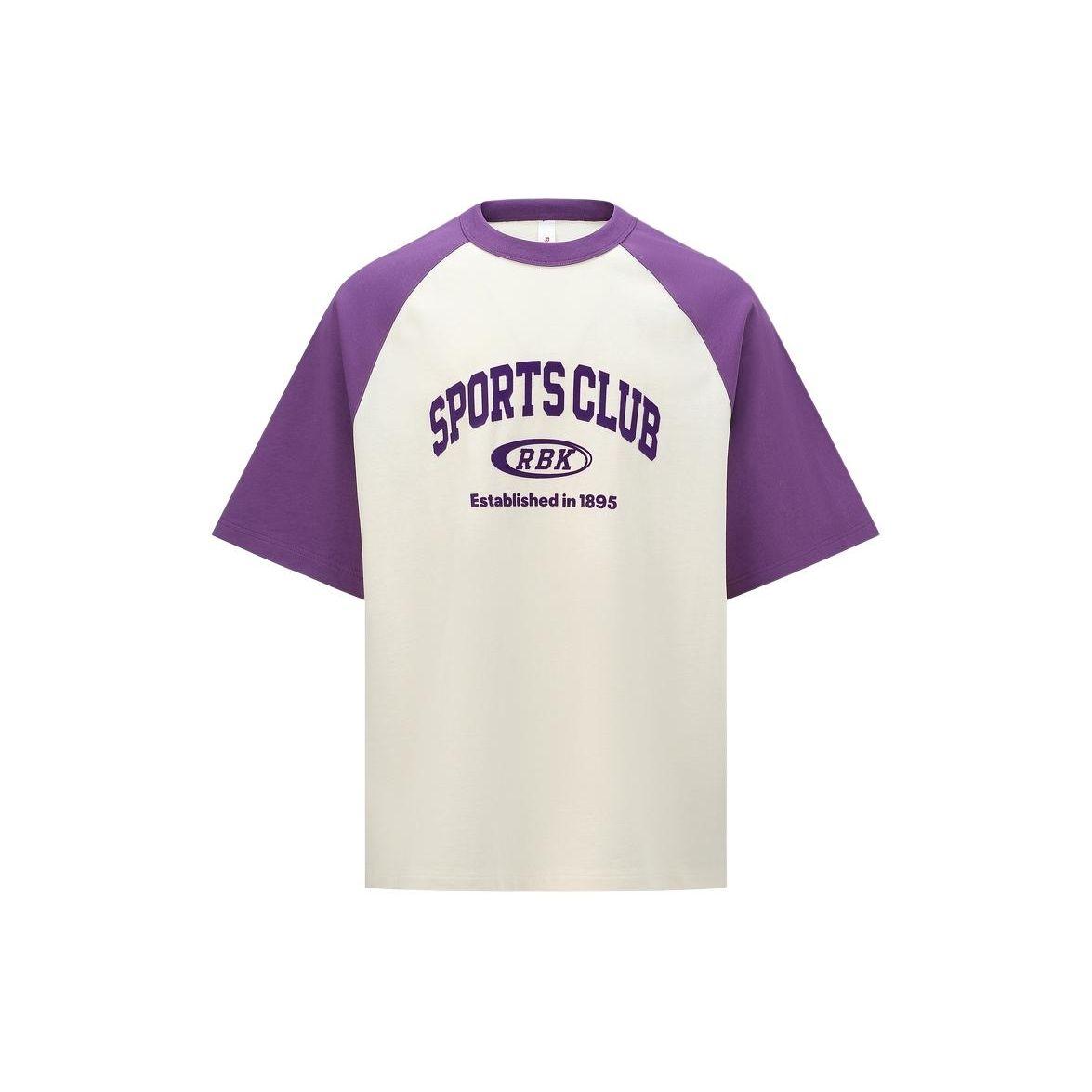 

Reebok Color Block Raglan Short Sleeve T-Shirt Unisex Tops Purple 24SRC421UGP2 M