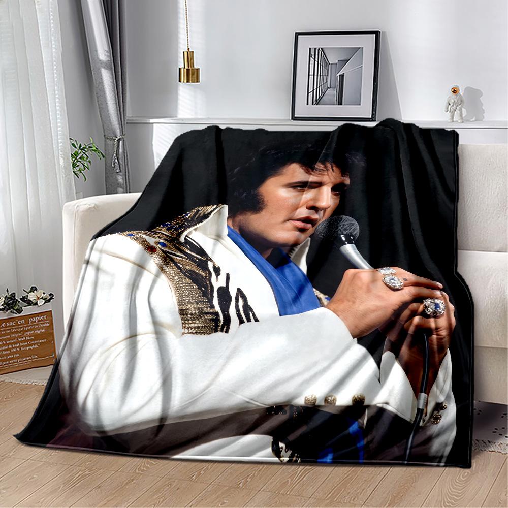 Elvis Presley Guitar Icon Blanket Soft Warm Cozy Suitable for Seaside Picnics Bedding Four Seasons Multipurpose Digital Print