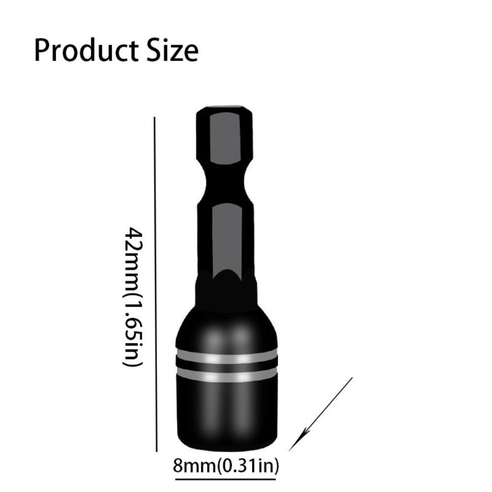 

Hexagonal Socket Magnetic Nut Screwdriver 8mm Size Nut Driver Socket Pneumatic Drill Use 42mm 1.65in