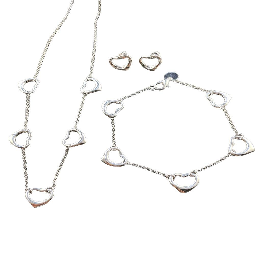 Bijuterii Colier Cinci Inimi Brățară, Set Cercei T120