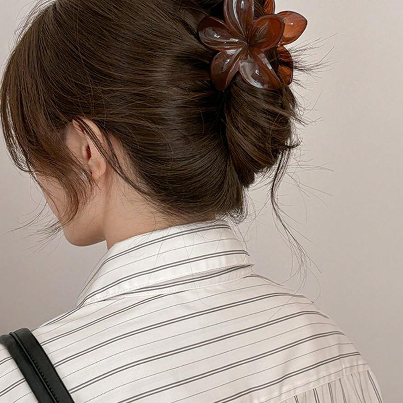 Women's Style Oversized 8cm/3.15" Jelly Color Plastic Hair Clips In Green, Brown, Amber, Fashion Elegant Minimalistic Simple