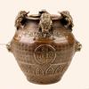 Square Creative Ornament, Treasure Basin Decoration, Bronze Golden Toad Jar, Home Decor Brass