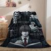 Death Note Prime Print Flannel Blanket, Cartoon Design for Sofa and Bed, Cozy Home Decor, Travel Outdoor Throw_LIAN