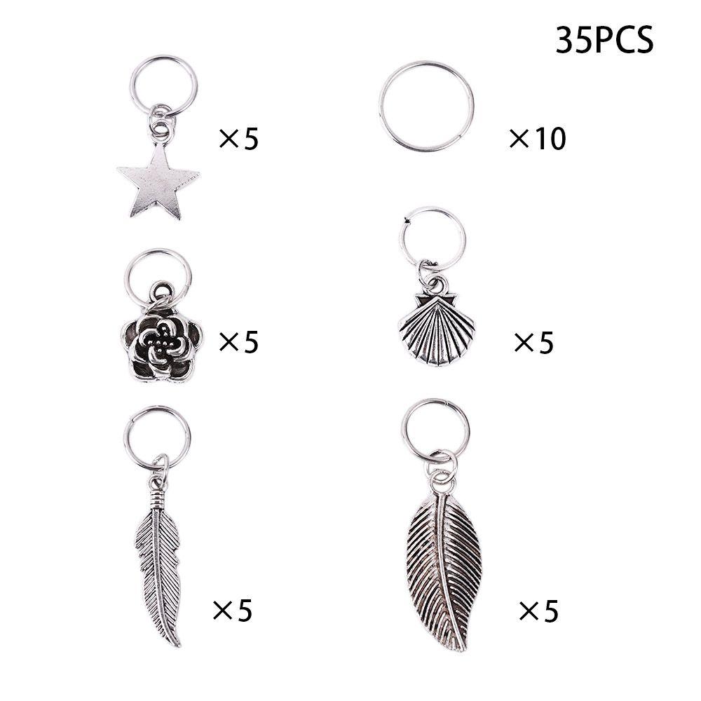 60/80/110/35 Pcs Clips Jewelry Tubes Charms Braids Beads Hair Cuffs African Dreadlocks Hair Braid Hair Decorations