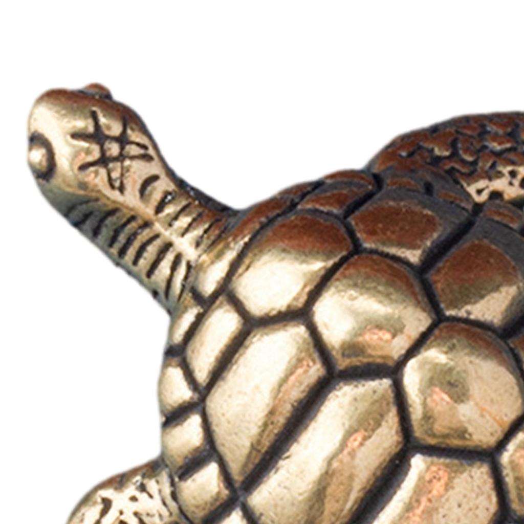Escultura Mini Tartaruga Marinha de Latão Pet de Chá Miniatura Ornamento de Mesa Chá Kung Fu Miniaturas de Tartaruga de Latão Decoração de Ornamento de Mesa