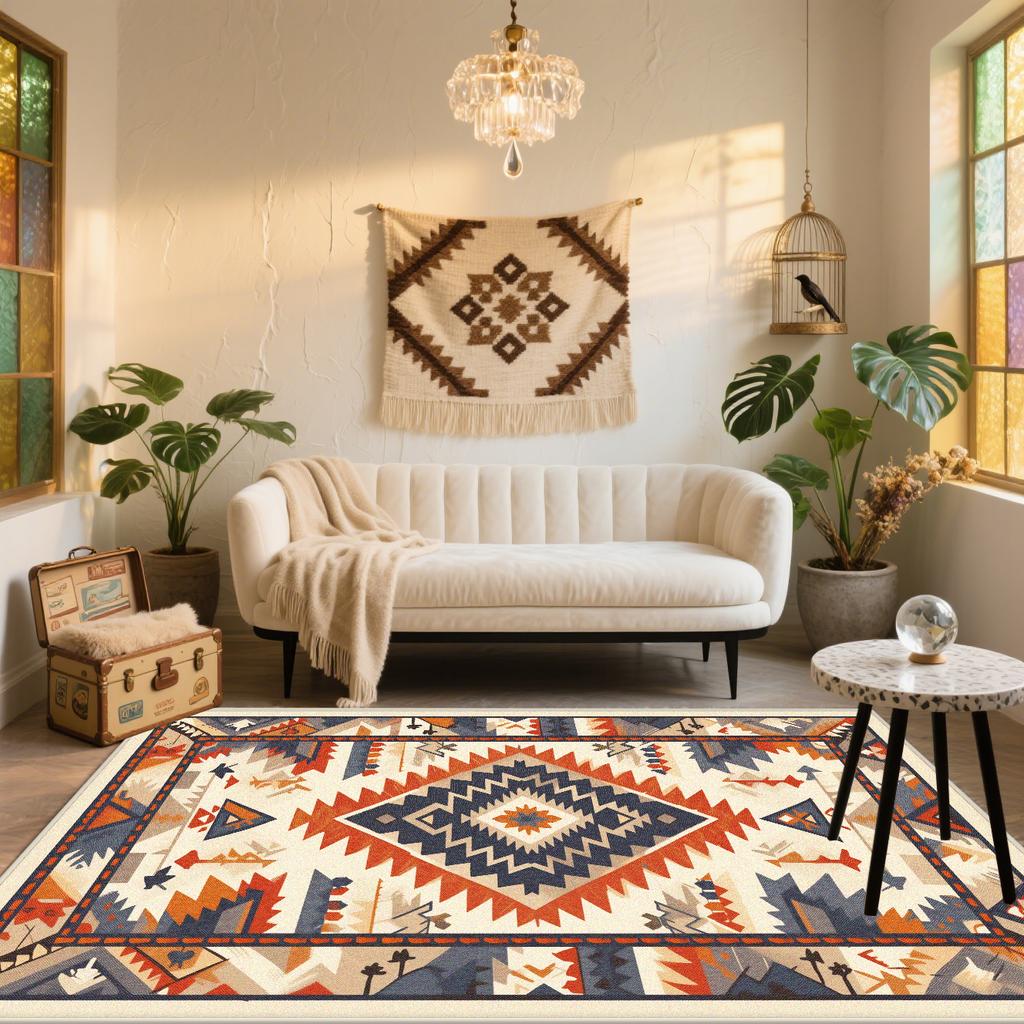 New Persian Carpet Large Rugs for Living Room Boho Decoration Easy Clean Washable Floor Mat Antiskid Sofa Bedroom Study