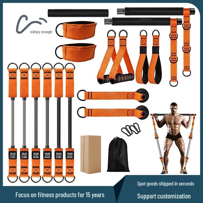 Multifunctional Home Gym Resistance Band & Pilates Bar for Strength Training