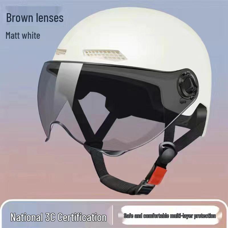 Four Seasons Lightweight Breathable Sun Protection Helmet for Electric Scooters, Motorcycles, and Bicycles - Unisex Summer Classic Half Helmet.