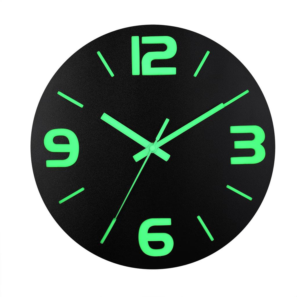 Wooden 3D Luminous Silent Wall Clock