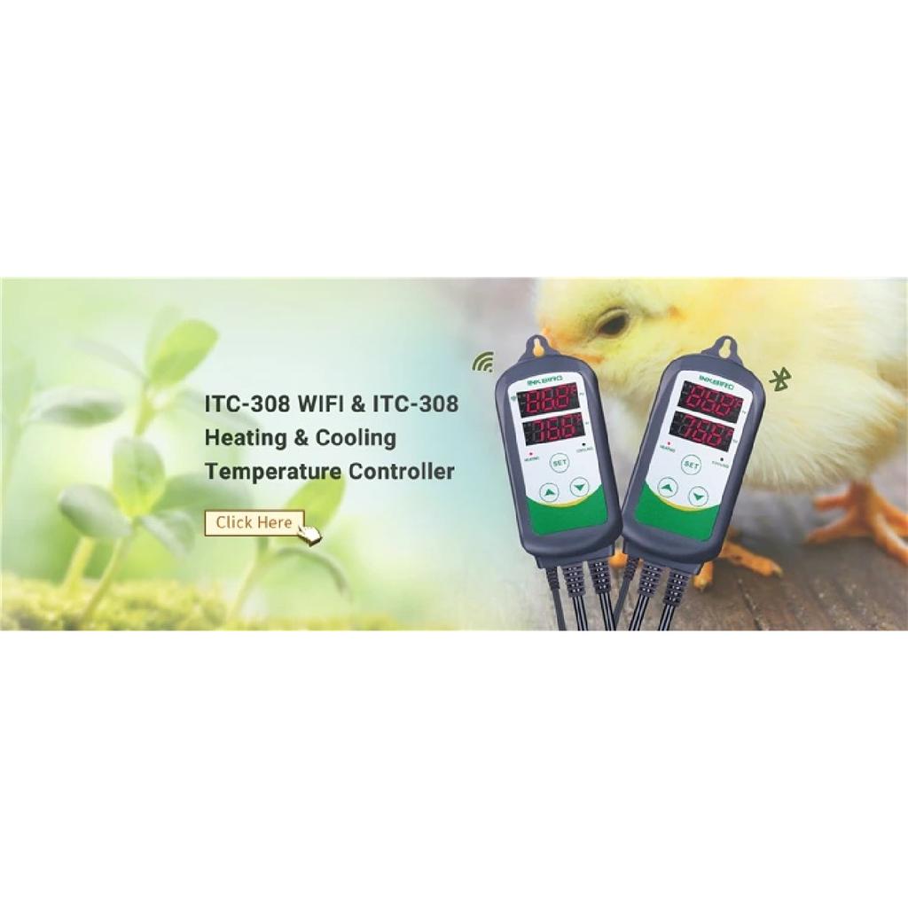 INKBIRD Heating Cooling Pre-wired Temperature Controller 3 Types EU Temperature Controller of ITC-306 , ITC-308 , ITC-310T-B