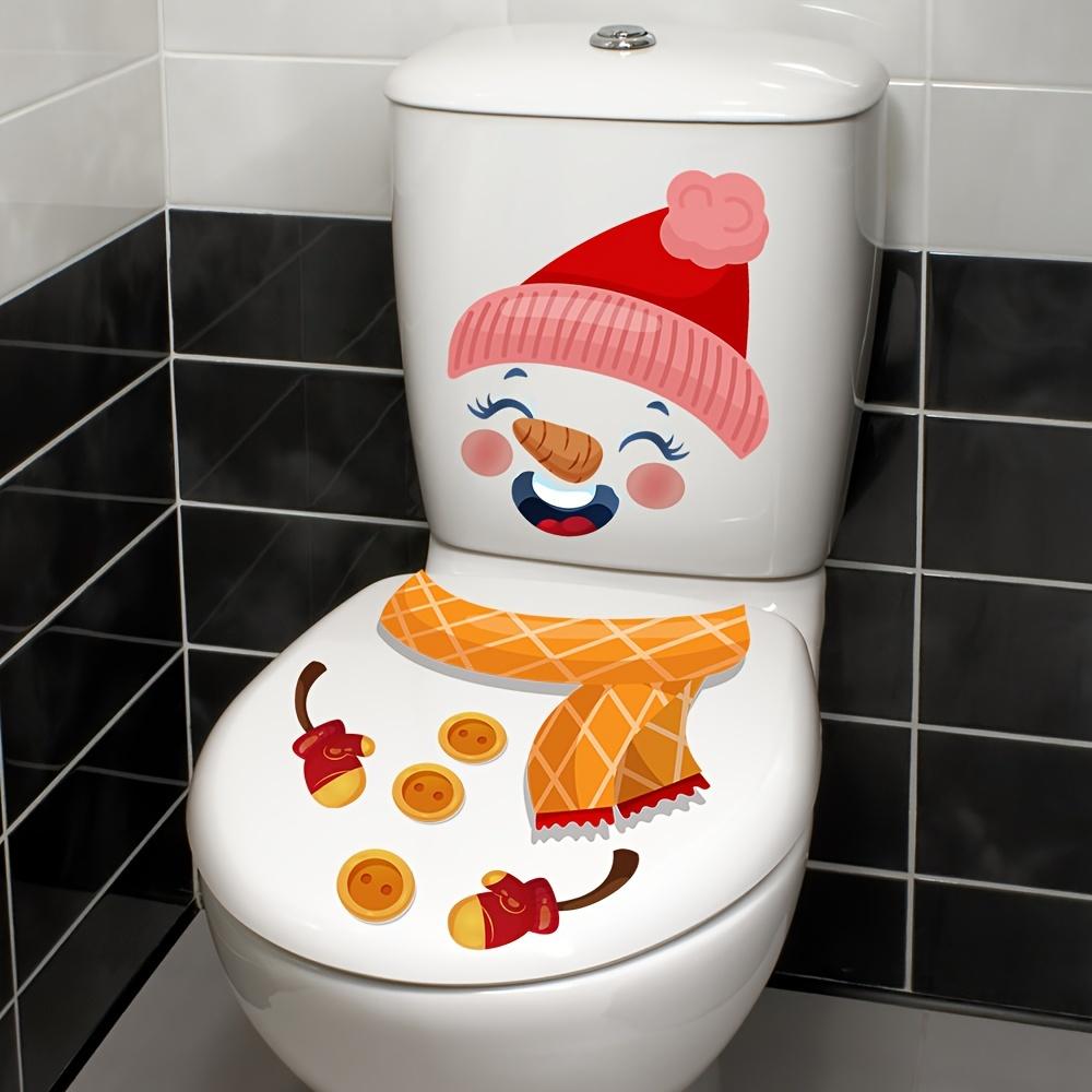 Christmas Christmas Snowman Toilet Lid Decal Waterproof WC Removable Self-Adhesive Decor Household Stickers