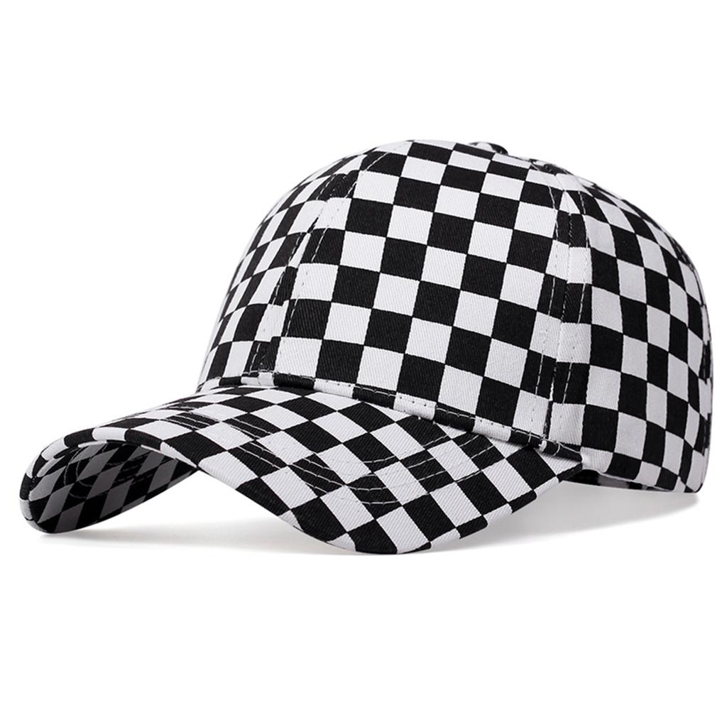 Unisex Small Grid Printing Baseball Caps Spring and Autumn Outdoor Adjustable Casual Hats Sunscreen Hat