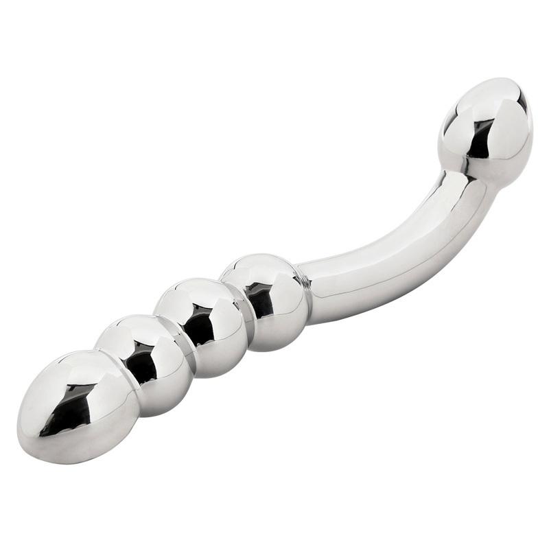 Stainless Steel Double Fake Dildo G Spot Anal Beads Butt Plug Metal Heavy Dildo Anal Plug Vaginal Female Sex Toy Women